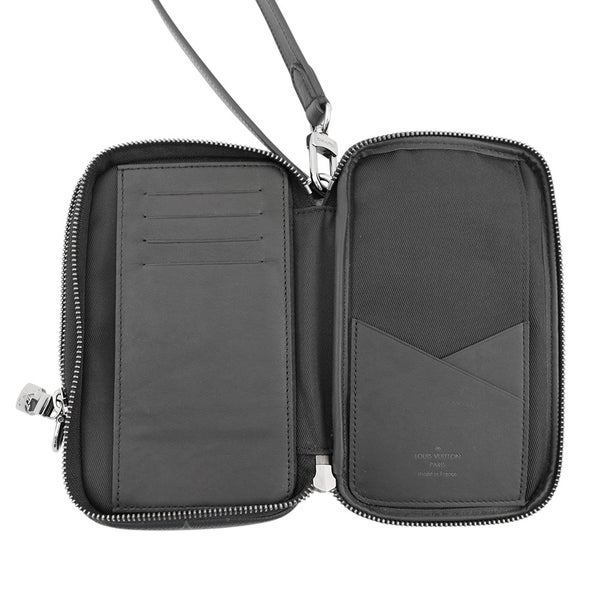 ルイヴィトン ショルダーバッグ モノグラム・エクリプス リバース ダブル フォン ポーチ M69534 LOUIS VUITTON 黒 ブラック