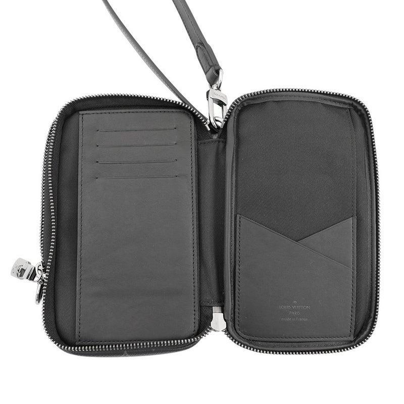 ルイヴィトン ショルダーバッグ モノグラム・エクリプス リバース ダブル フォン ポーチ M69534 LOUIS VUITTON 黒 ブラック