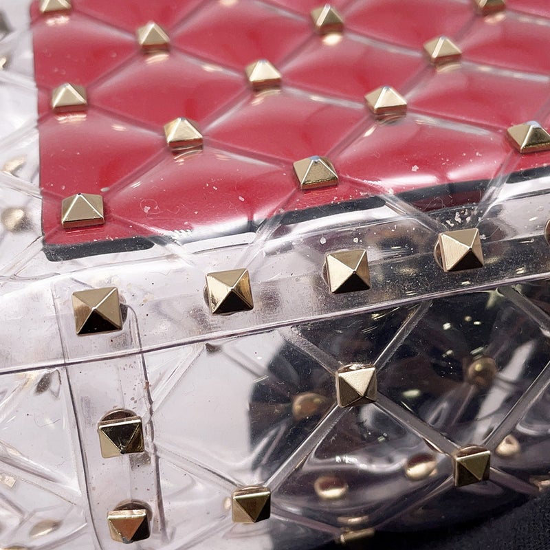 ヴァレンティノ・ガラヴァーニ チェーンショルダーバッグ クリア スタッズ ビニール VALENTINO ２way ハンドバッグ