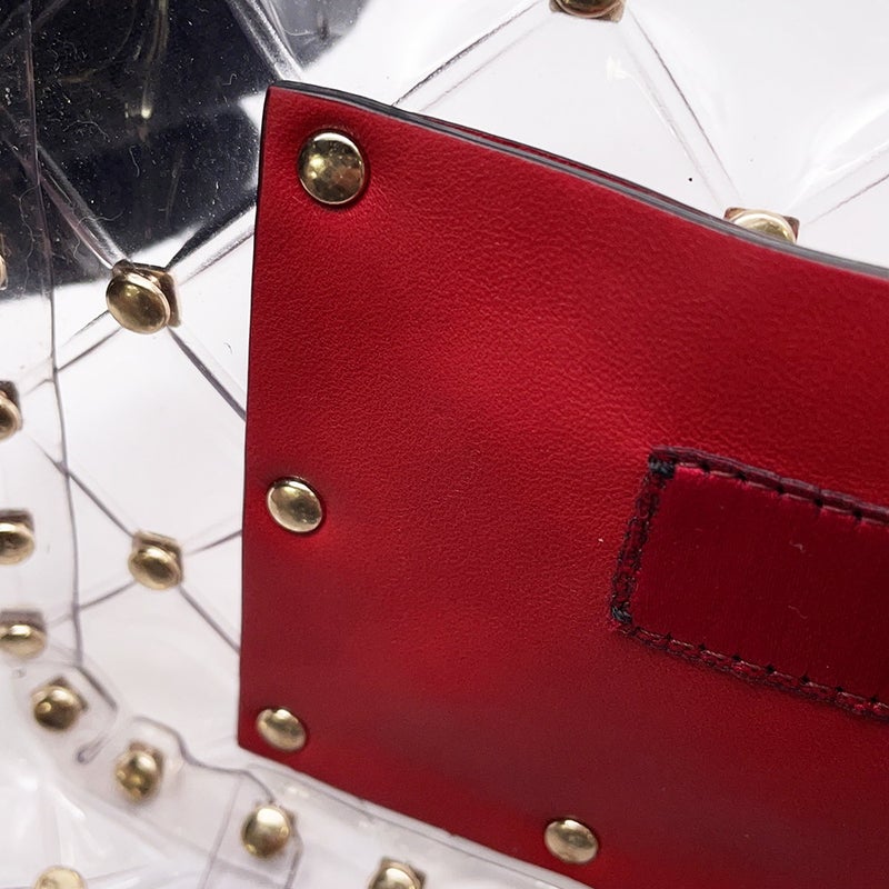 ヴァレンティノ・ガラヴァーニ チェーンショルダーバッグ クリア スタッズ ビニール VALENTINO ２way ハンドバッグ