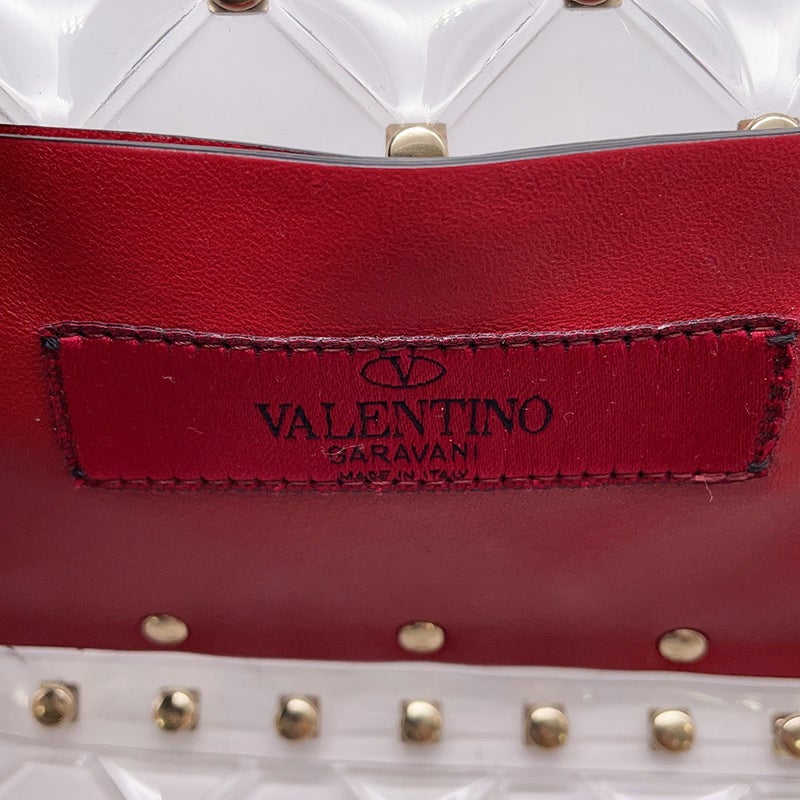 ヴァレンティノ・ガラヴァーニ チェーンショルダーバッグ クリア スタッズ ビニール VALENTINO ２way ハンドバッグ