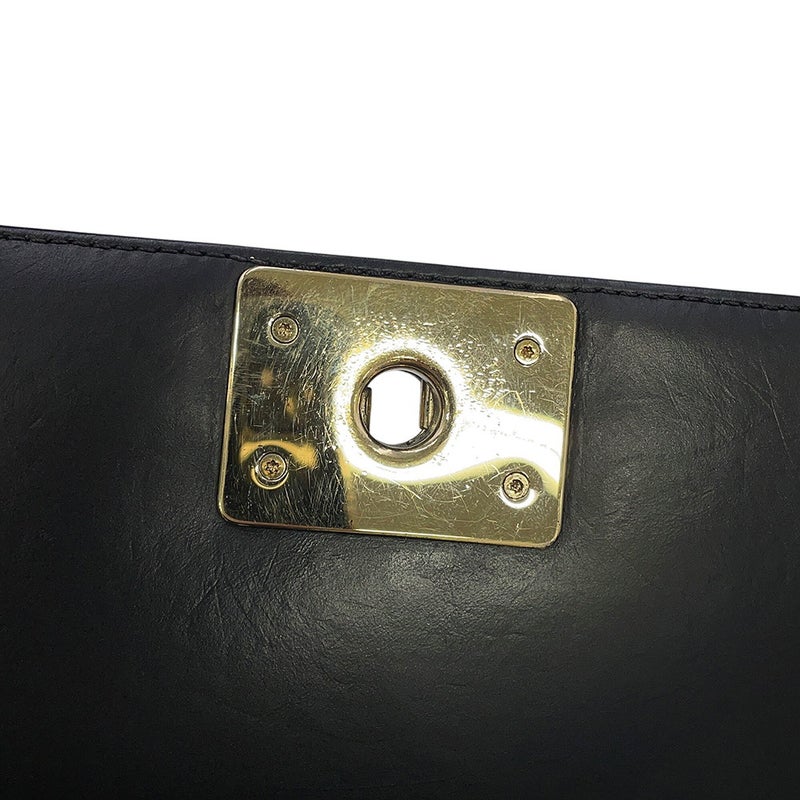 シャネル チェーンショルダーバッグ ボーイシャネル ココマーク シアリング レザー CHANEL 黒