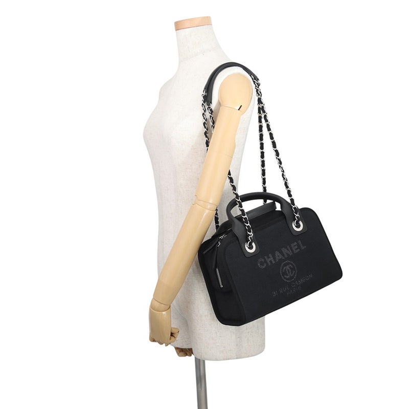 シャネル ハンドバッグ ドーヴィル ロゴ ココマーク キャンバス/レザー A92749 CHANEL 2wayショルダーバッグ