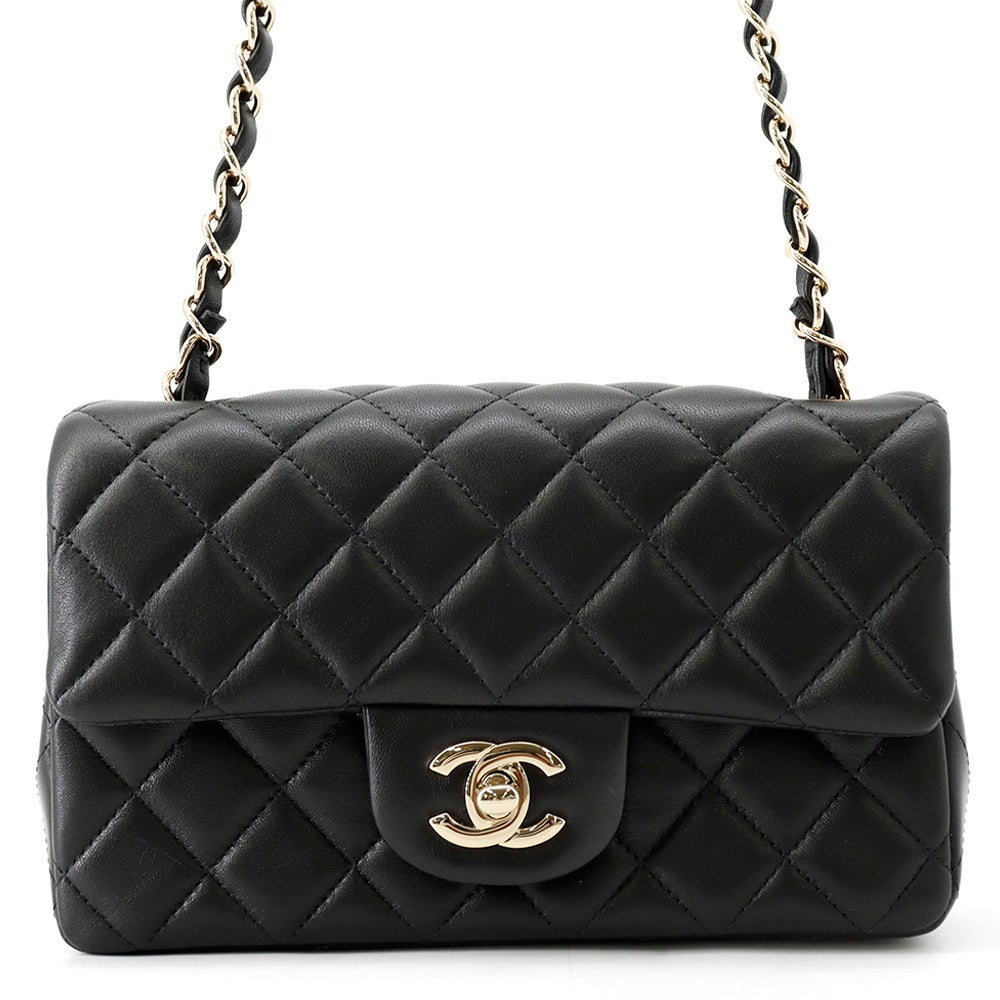 レア　CHANEL シャネル　チェーンショルダーバッグ　ココマーク　ラムスキン シャネル チェーンショルダーバッグ マトラッセ ココマーク ラムスキン
