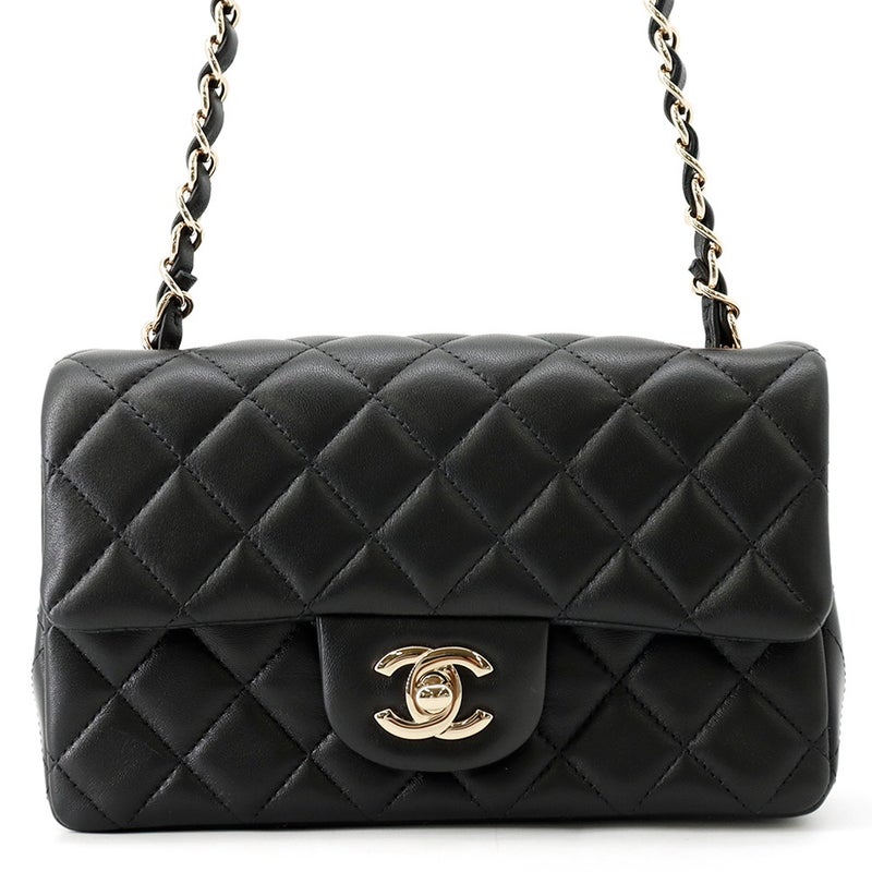 シャネル チェーンショルダーバッグ マトラッセ ココマーク ラムスキン A69900 CHANEL 黒