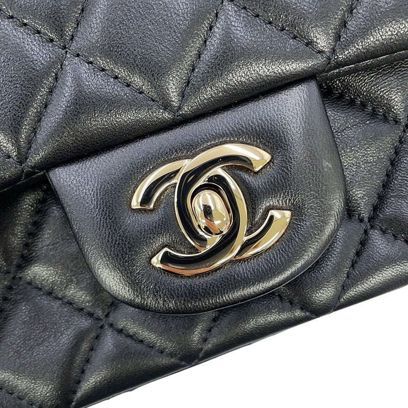 シャネル チェーンショルダーバッグ マトラッセ ココマーク ラムスキン A69900 CHANEL 黒