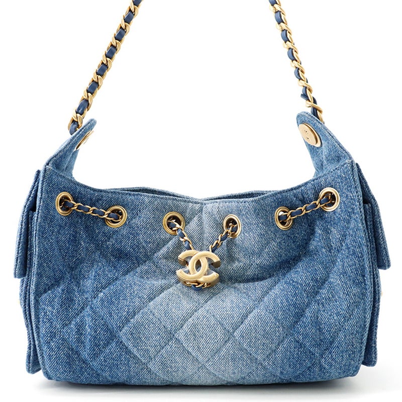 シャネル チェーンショルダーバッグ マトラッセ ココマーク CHANEL25 ミニ ウォッシュド デニム AS5631 CHANEL