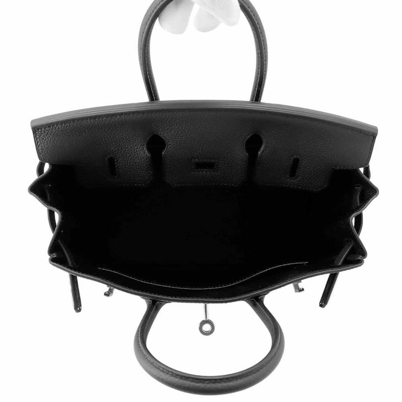 エルメス バーキン25 ブラック/シルバー金具 トゴ W刻印 HERMES Birkin ハンドバッグ 黒