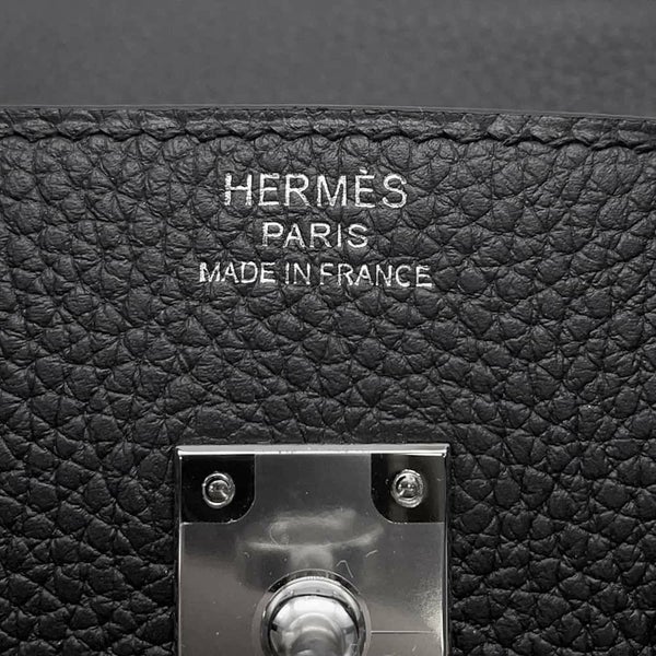 エルメス バーキン25 ブラック/シルバー金具 トゴ W刻印 HERMES Birkin ハンドバッグ 黒