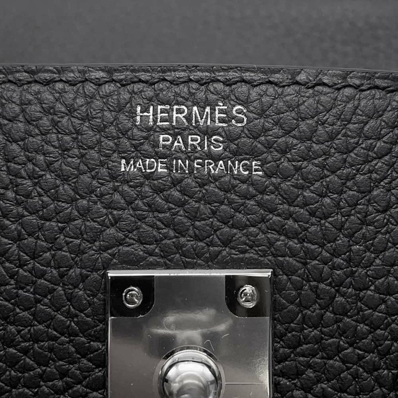 エルメス バーキン25 ブラック/シルバー金具 トゴ W刻印 HERMES Birkin ハンドバッグ 黒