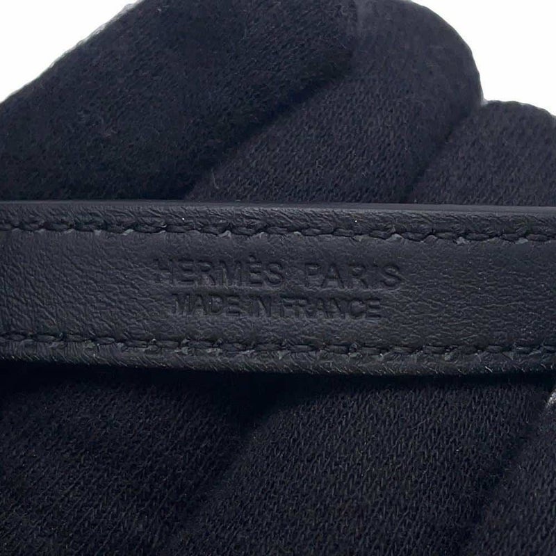 エルメス ネックレス ケリーラリアット ブラック/シルバー金具 スイフト W刻印 HERMES アクセサリー 黒