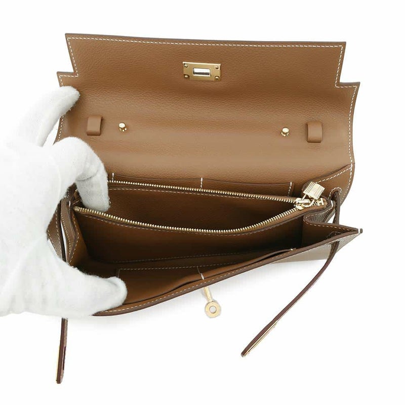 エルメス ケリーウォレット ロング トゥーゴー ゴールド/ゴールド金具 エバーカラー W刻印 HERMES 財布