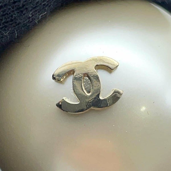 シャネル ヘアゴム ビッグパール ココマーク ヘアゴムバンド グログラン レジン フェイクパール F19V A63896 CHANEL 黒