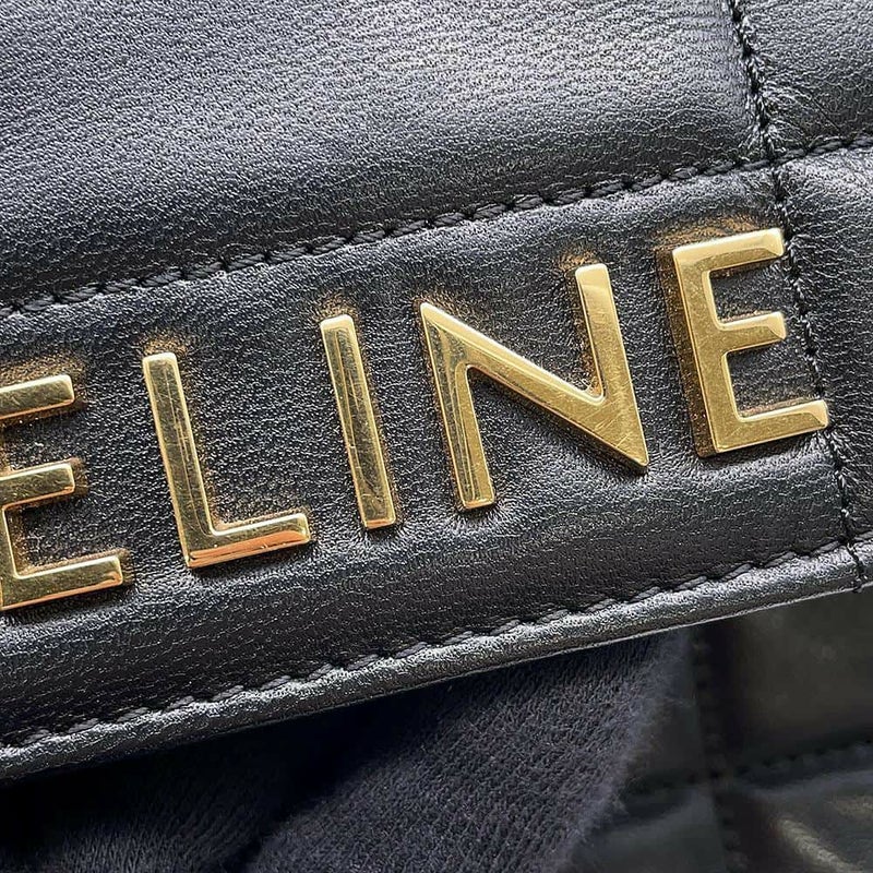 セリーヌ チェーンショルダーバッグ ロゴ レザー 11127 3EYD 38NO CELINE バッグ 黒