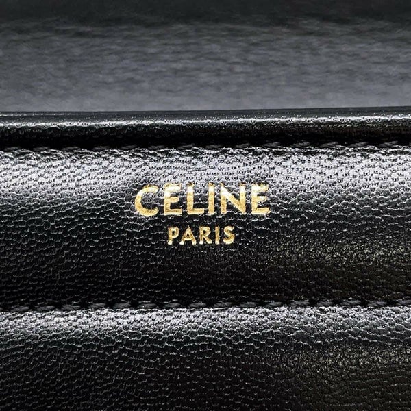 セリーヌ チェーンショルダーバッグ ロゴ レザー 11127 3EYD 38NO CELINE バッグ 黒