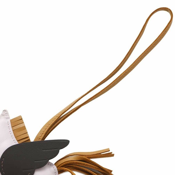 エルメス バッグチャーム ロデオPM ペガサス モーヴペール/エベンヌ/セサミ ラムスキン U刻印