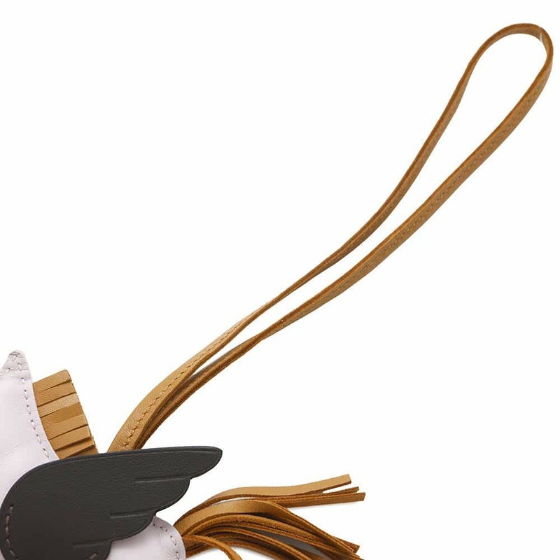 エルメス バッグチャーム ロデオPM ペガサス モーヴペール/エベンヌ/セサミ ラムスキン U刻印