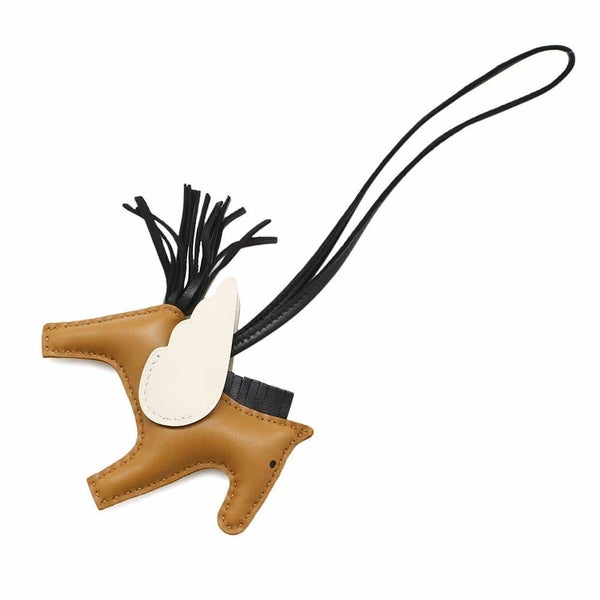 エルメス バッグチャーム ロデオPM ペガサス チャイ/ナタ/ブラック ラムスキン U刻印 黒