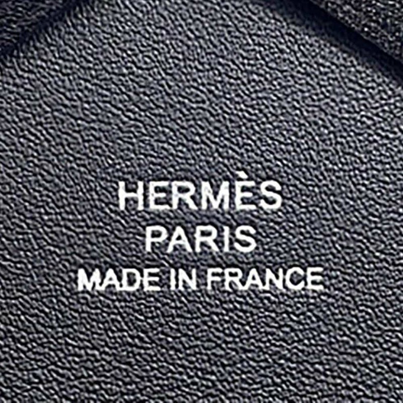 エルメス コインケース カルヴィ デュオ ブラック/シルバー金具 ボックスカーフ B刻印 黒