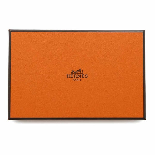 エルメス コインケース カルヴィ デュオ ブラック/シルバー金具 ボックスカーフ B刻印 黒