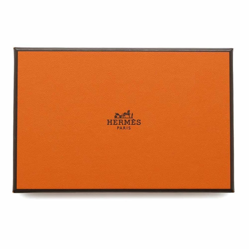 エルメス コインケース カルヴィ デュオ ブラック/シルバー金具 ボックスカーフ B刻印 黒