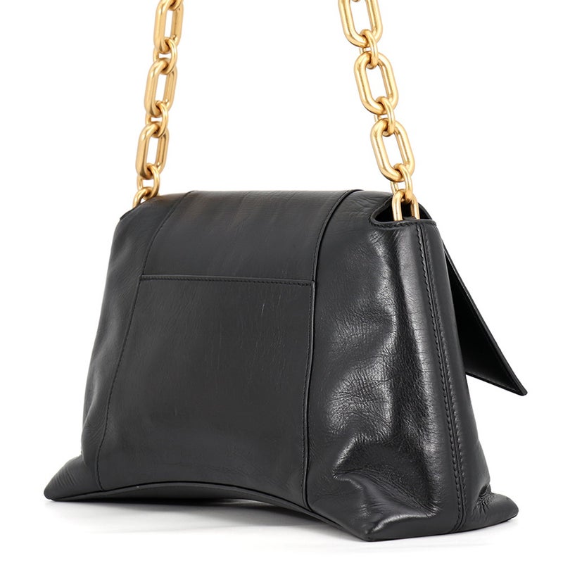 バレンシアガ チェーンショルダーバッグ ダウンタウン ミディアム レザー 689058 BALENCIAGA 黒