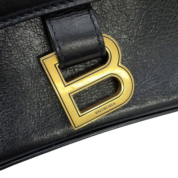 バレンシアガ チェーンショルダーバッグ ダウンタウン ミディアム レザー 689058 BALENCIAGA 黒