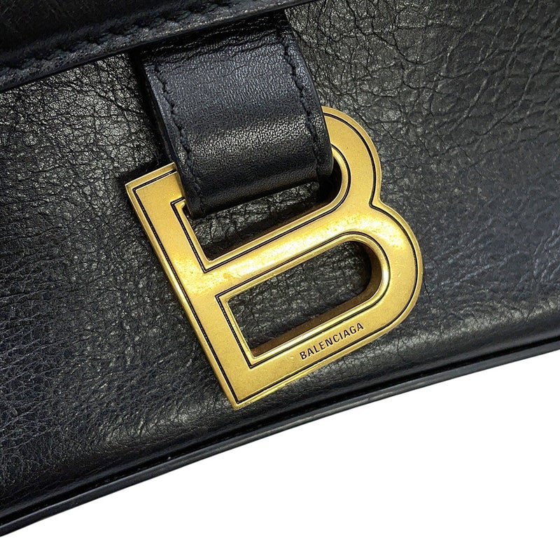 バレンシアガ チェーンショルダーバッグ ダウンタウン ミディアム レザー 689058 BALENCIAGA 黒