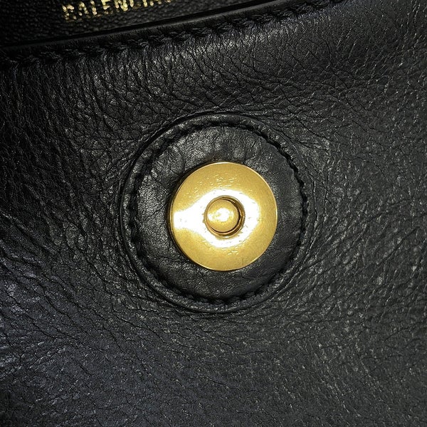 バレンシアガ チェーンショルダーバッグ ダウンタウン ミディアム レザー 689058 BALENCIAGA 黒