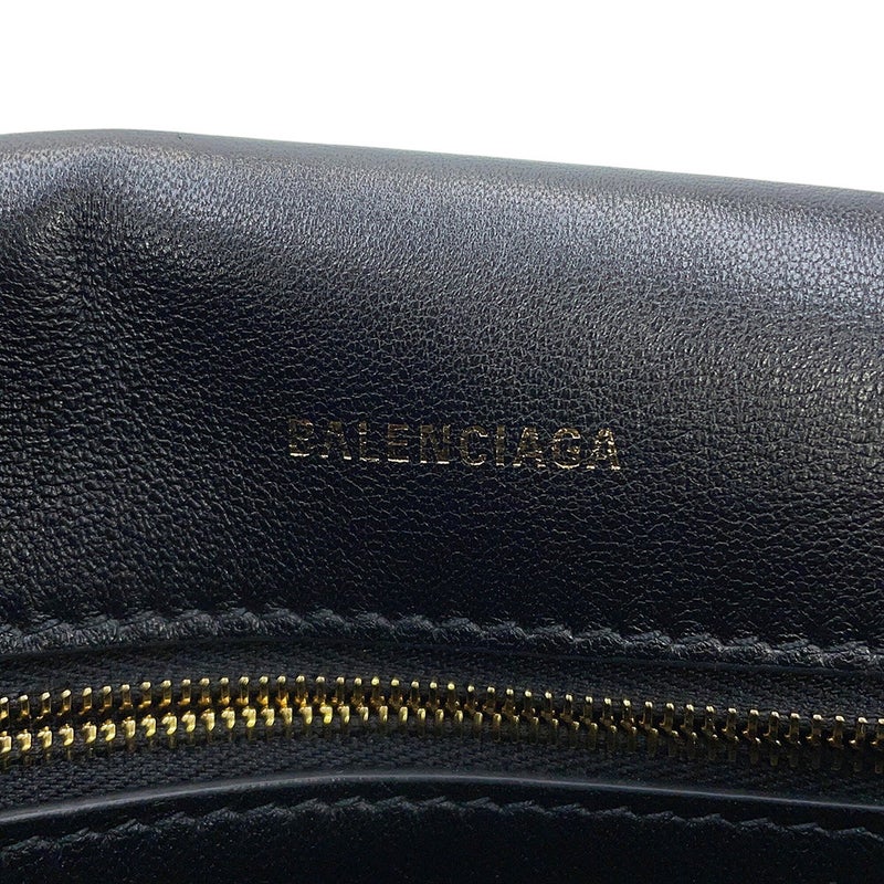 バレンシアガ チェーンショルダーバッグ ダウンタウン ミディアム レザー 689058 BALENCIAGA 黒