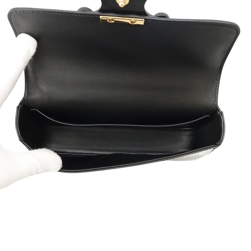 セリーヌ チェーンショルダーバッグ キュイル トリオンフ  レザー CELINE バッグ ブラック 黒