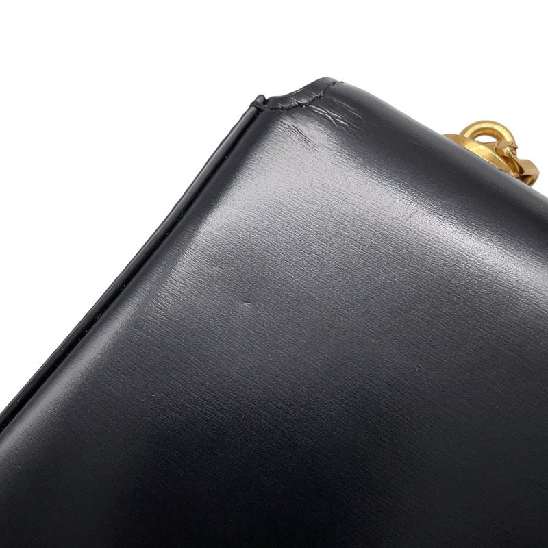 セリーヌ チェーンショルダーバッグ キュイル トリオンフ  レザー CELINE バッグ ブラック 黒