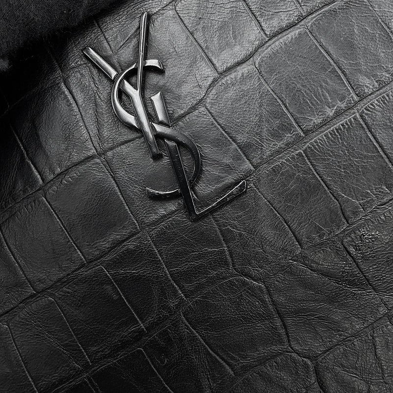 サンローランパリ クラッチバッグ カサンドラ YSL ジップ 型押しレザー 453249 SAINT LAURENT PARIS 黒