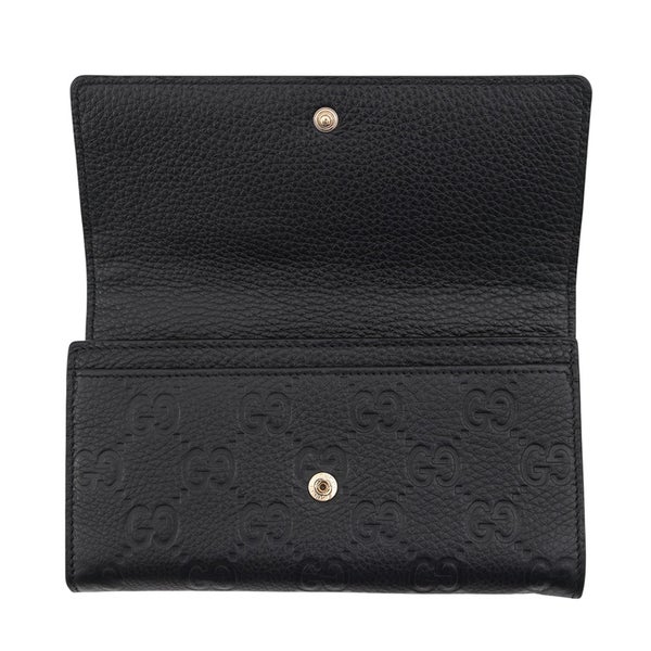 グッチ 長財布 GGエンブレム コンチネンタルウォレット レザー 815922 GUCCI 財布 黒