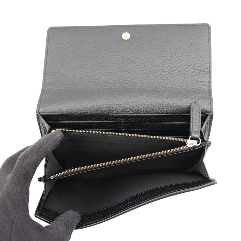 グッチ 長財布 GGエンブレム コンチネンタルウォレット レザー 815922 GUCCI 財布 黒