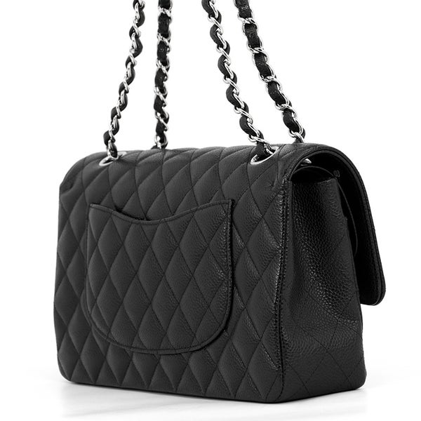 シャネル チェーンショルダーバッグ マトラッセ25 ココマーク キャビアスキン ダブルチェーン A01112 CHANEL 黒
