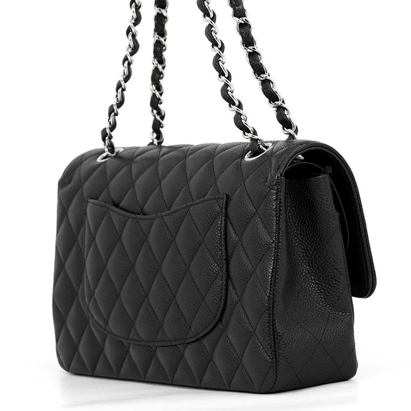 シャネル チェーンショルダーバッグ マトラッセ25 ココマーク キャビアスキン ダブルチェーン A01112 CHANEL 黒
