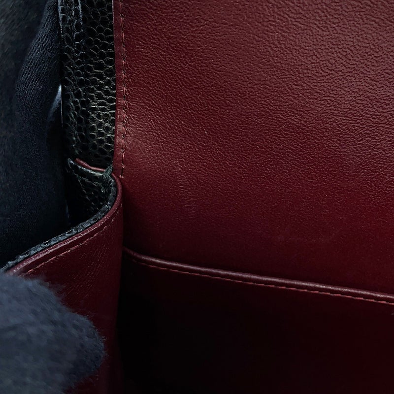 シャネル チェーンショルダーバッグ マトラッセ25 ココマーク キャビアスキン ダブルチェーン A01112 CHANEL 黒