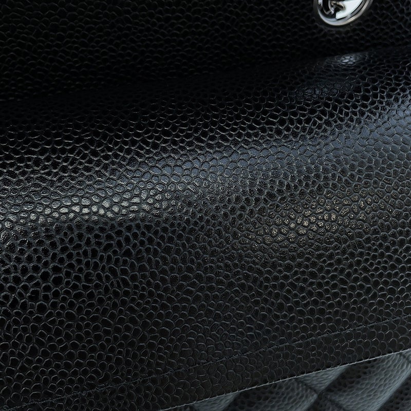 シャネル チェーンショルダーバッグ マトラッセ25 ココマーク キャビアスキン ダブルチェーン A01112 CHANEL 黒