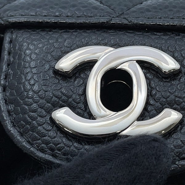 シャネル チェーンショルダーバッグ マトラッセ25 ココマーク キャビアスキン ダブルチェーン A01112 CHANEL 黒
