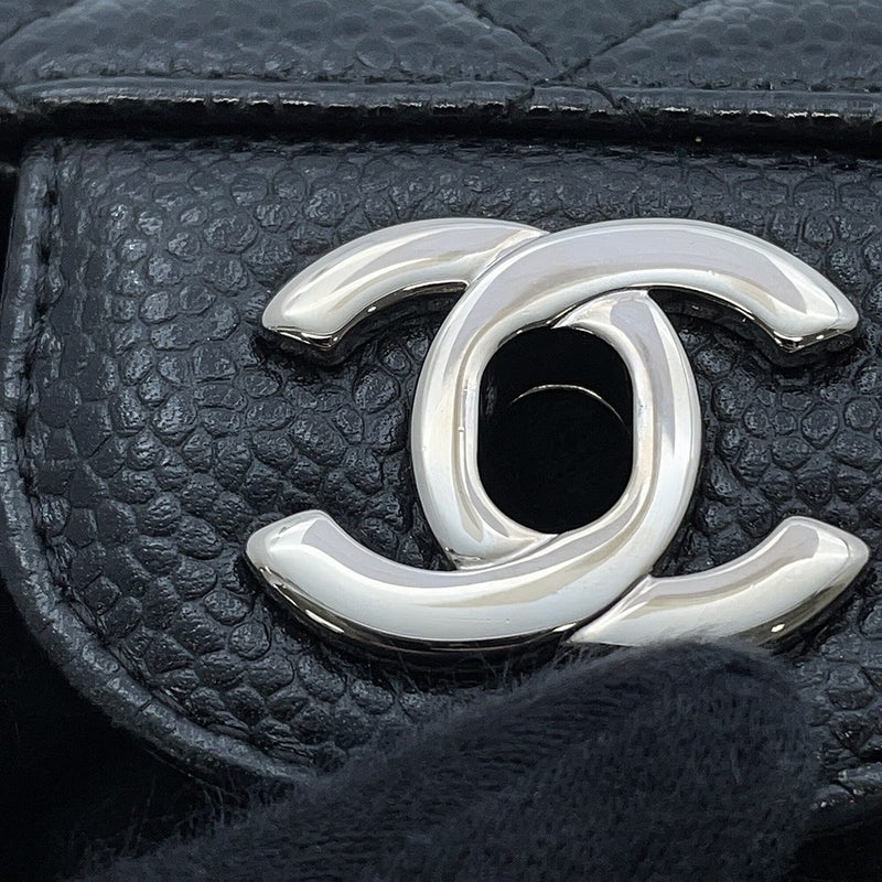 シャネル チェーンショルダーバッグ マトラッセ25 ココマーク キャビアスキン ダブルチェーン A01112 CHANEL 黒