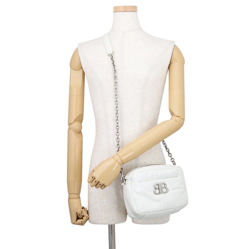 バレンシアガ チェーンショルダーバッグ モナコ カメラバッグ XS 806459 BALENCIAGA バッグ 白