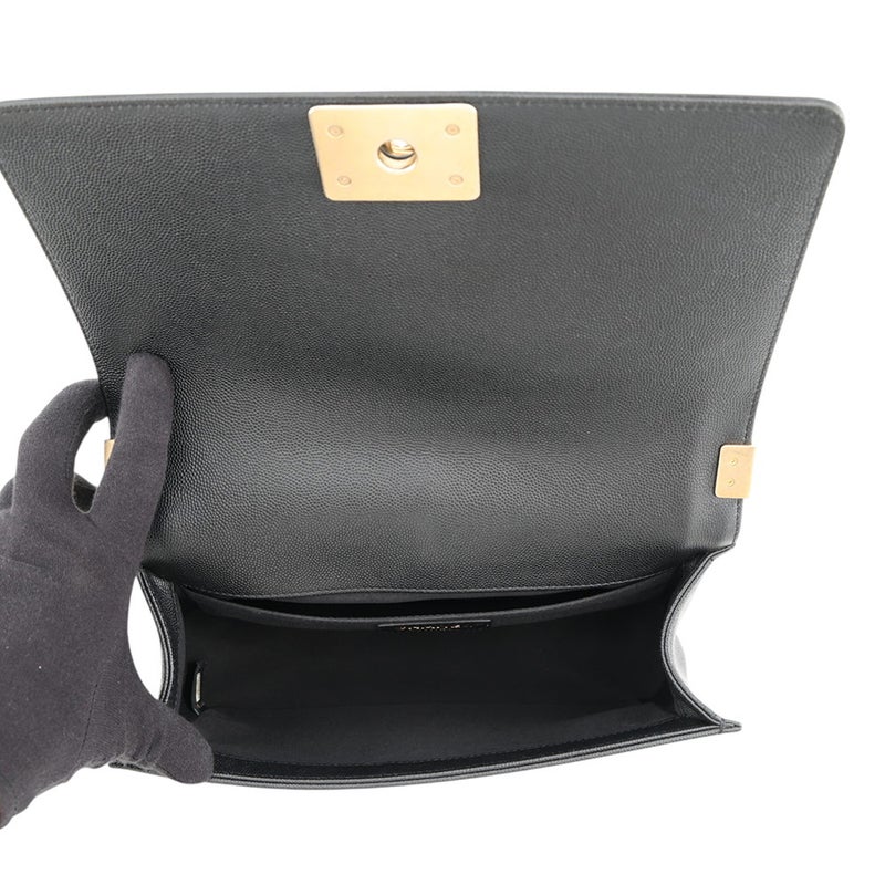 シャネル チェーンショルダーバッグ マトラッセ ココマーク ボーイシャネル キャビアスキン A67086 CHANEL 黒