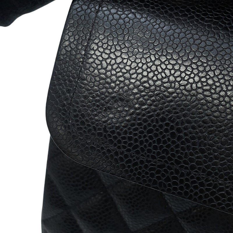 シャネル チェーンショルダーバッグ マトラッセ25 ココマーク キャビアスキン ダブルチェーン A01112 CHANEL 黒