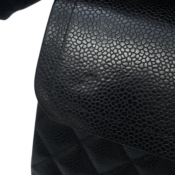 シャネル チェーンショルダーバッグ マトラッセ25 ココマーク キャビアスキン ダブルチェーン A01112 CHANEL 黒