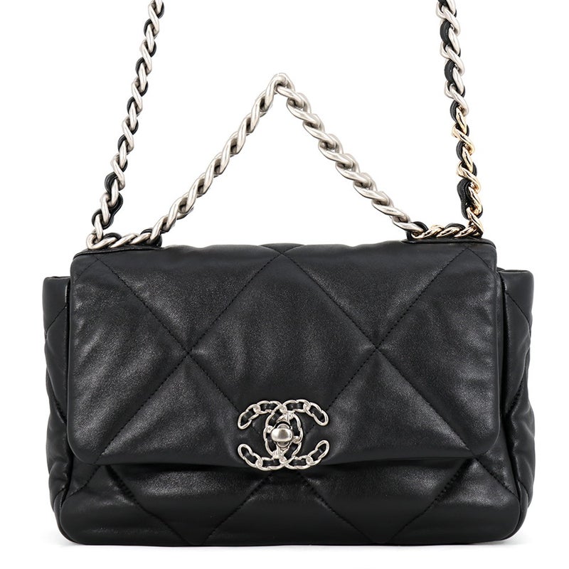 シャネル チェーンショルダーバッグ CHANEL19 フラップバッグ ココマーク ラムスキン AS1160 CHANEL 黒