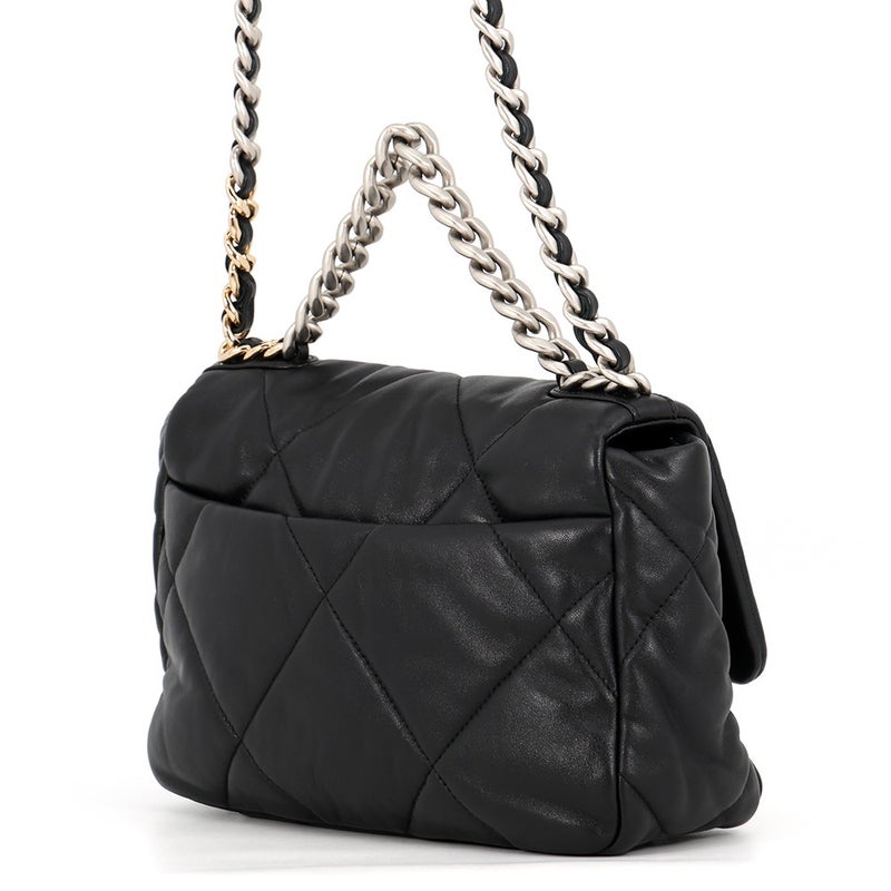 シャネル チェーンショルダーバッグ CHANEL19 フラップバッグ ココマーク ラムスキン AS1160 CHANEL 黒
