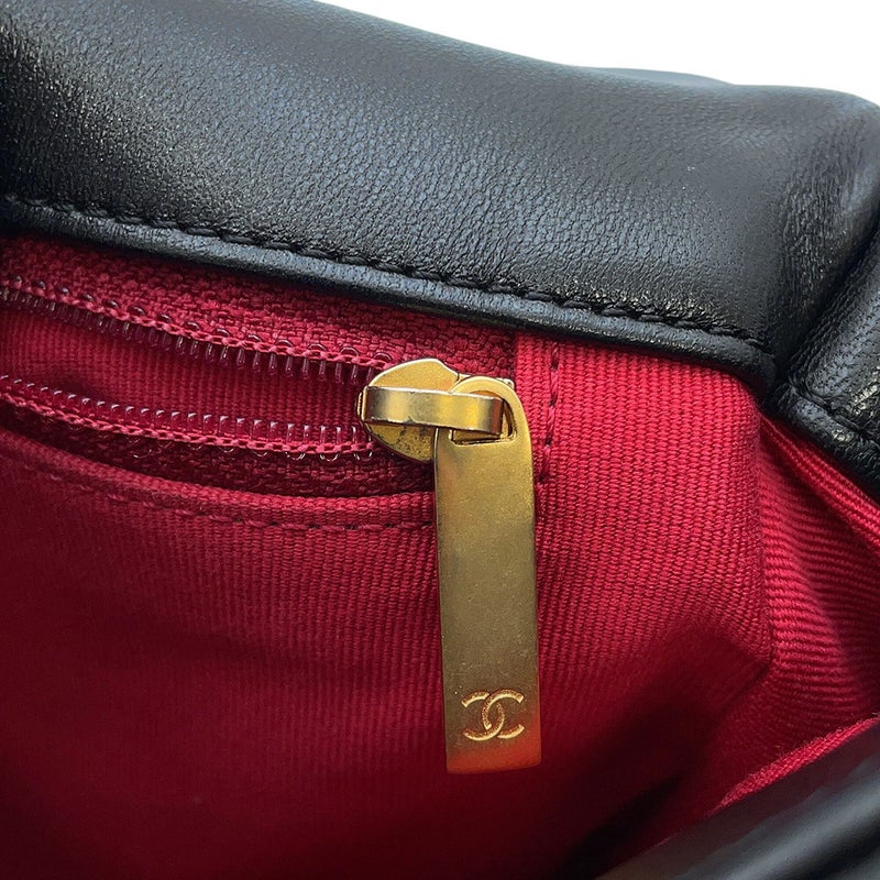シャネル チェーンショルダーバッグ CHANEL19 フラップバッグ ココマーク ラムスキン AS1160 CHANEL 黒