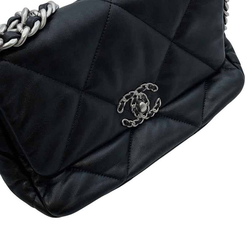 シャネル チェーンショルダーバッグ CHANEL19 フラップバッグ ココマーク ラムスキン AS1160 CHANEL 黒