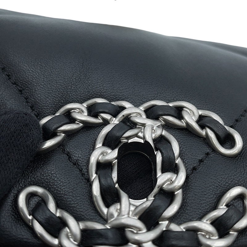 シャネル チェーンショルダーバッグ CHANEL19 フラップバッグ ココマーク ラムスキン AS1160 CHANEL 黒